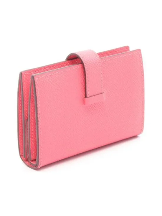 Hermes Card Case Bearn Mini Rose Azalea Leather Azale Pink - Picture 2 of 12